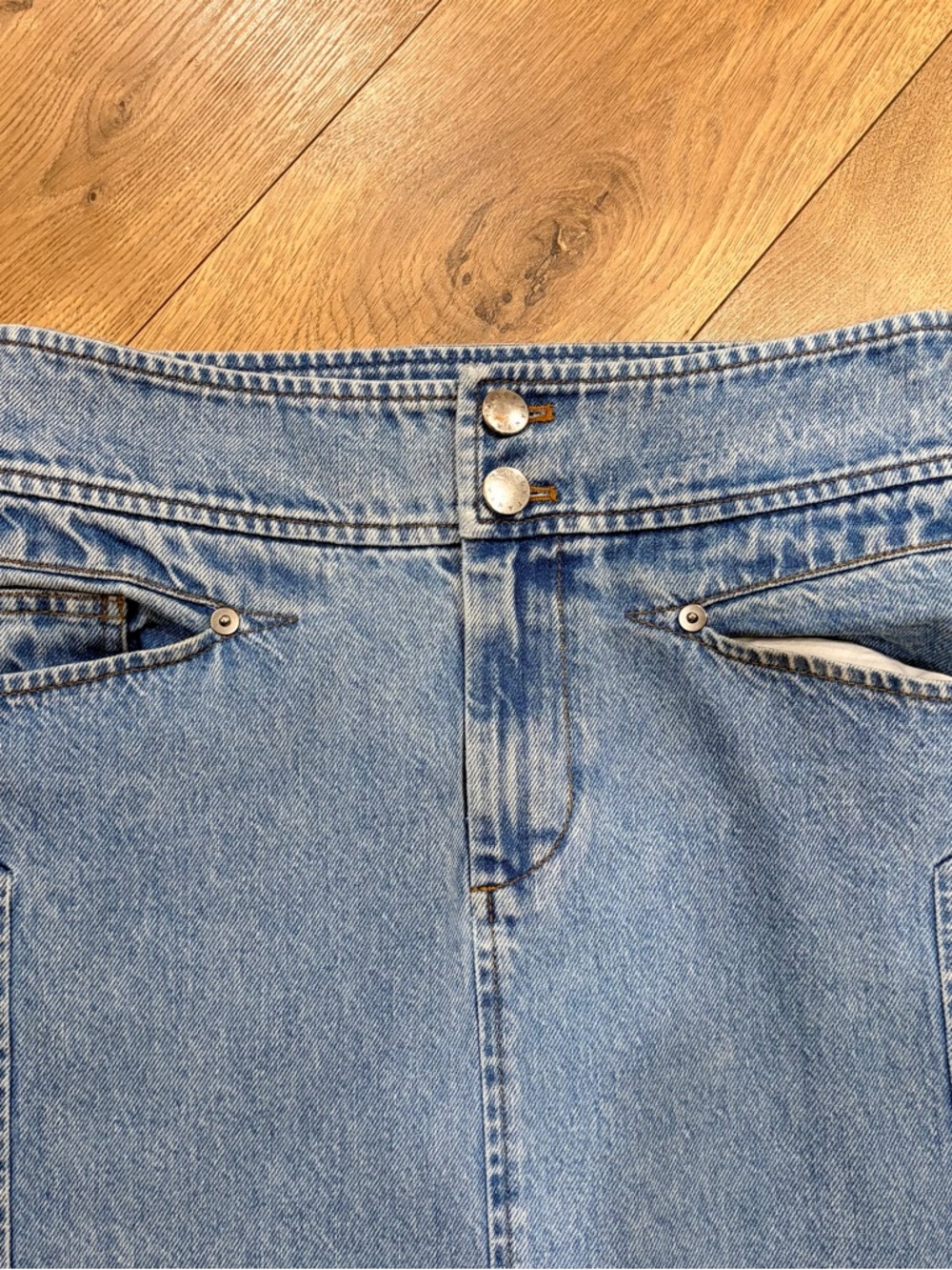 Tanya Taylor Cristina denim high waist mid length skirt - Size 2 - Picture 5 of 8